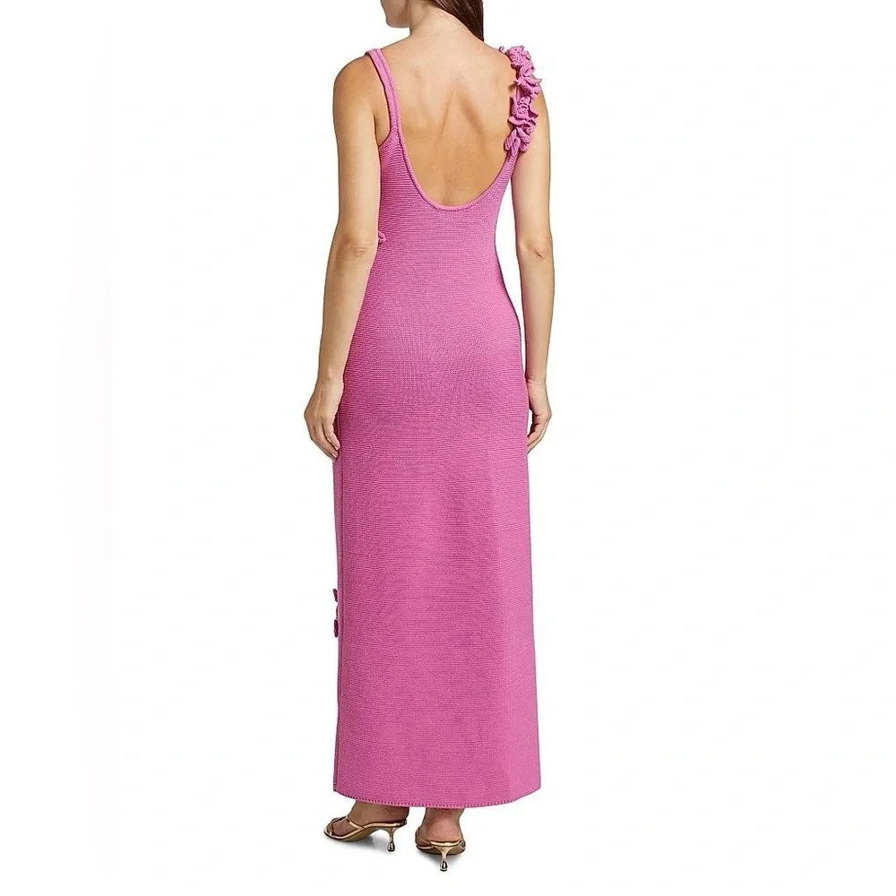 AMUR Allegra Floral Appliqué Knit Midi Dress - Picture 6 of 16